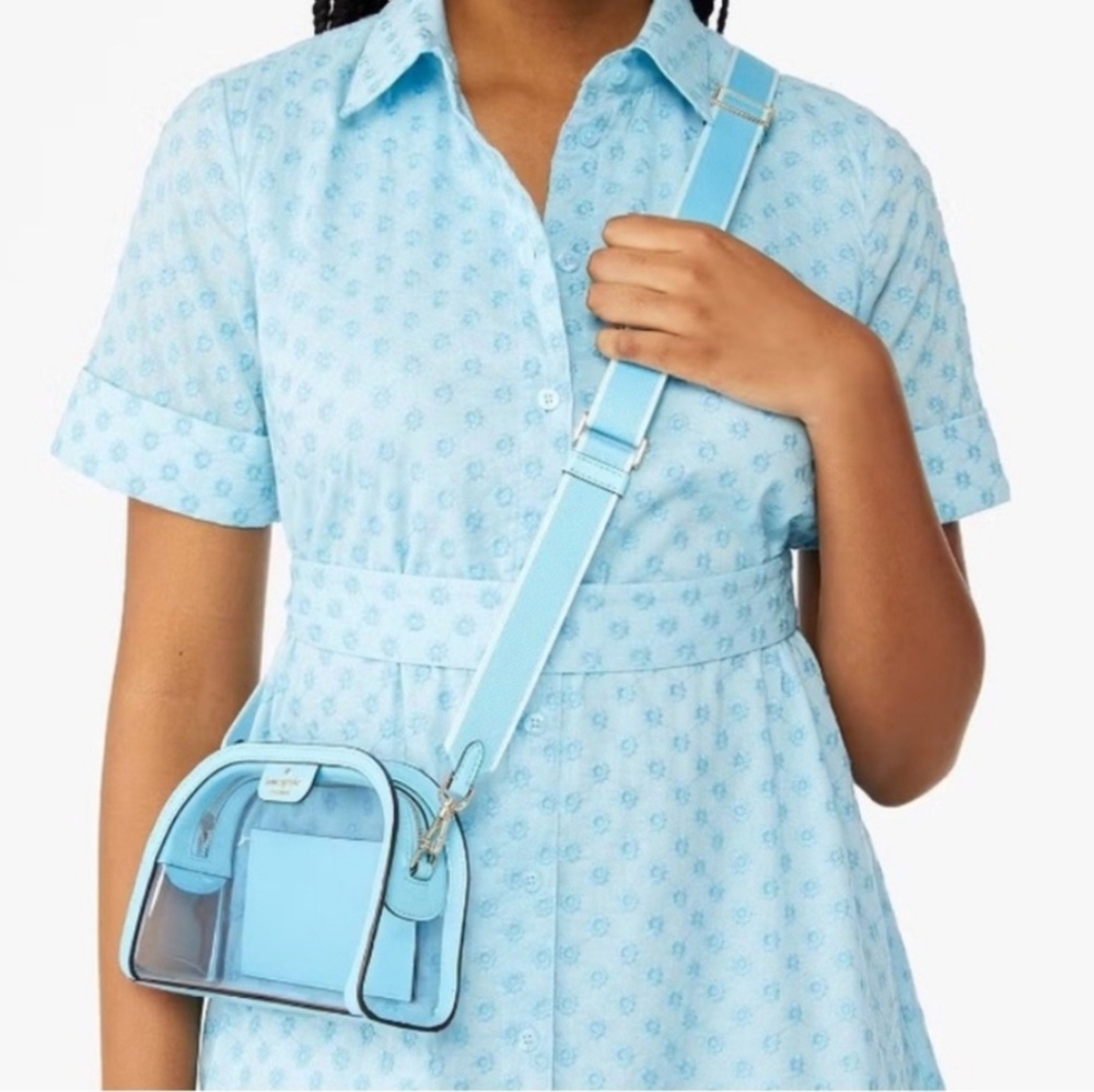 Kate Spade Clare See Through Small Dome Crossbody, Blue - Picture 3 of 5